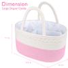 ABenkle Diaper Caddy Organizer, Boho Rustic Cotton Rope Nursery Baby Basket, Changing Table Organizer for Baby Diaper Storage and Baby Shower view 2
