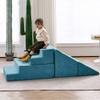 jela Toddlers Climbing Toys Indoor, Toddler Indoor Playset, Safe Soft Foam Climbing Blocks with Slide Stairs, Climbing Toys for Toddlers Luxury Miss Fabric, Soft Couch Slide (Lightblue) view 1
