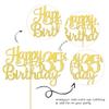 1 PCS Happy 35th Birthday Cake Topper Gold Glitter Cheers to 35 Years Birthday Cake Pick 35 Fabulous Cake Decoration for Happy 35th Birthday Theme Party Decorations Supplies view 3