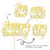 1 PCS Happy 75th Birthday Cake Topper Gold Glitter Cheers to 75 Years Birthday Cake Pick 75 Fabulous Cake Decoration for Happy 75th Birthday Theme Party Decorations Supplies view 3