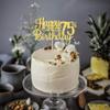 1 PCS Happy 75th Birthday Cake Topper Gold Glitter Cheers to 75 Years Birthday Cake Pick 75 Fabulous Cake Decoration for Happy 75th Birthday Theme Party Decorations Supplies view 4