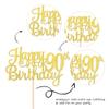 1 PCS Happy 90th Birthday Cake Topper Gold Glitter Cheers to 90 Years Birthday Cake Pick 90 Fabulous Cake Decoration for Happy 90th Birthday Theme Party Decorations Supplies view 3