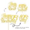 1 PCS Happy 25th Birthday Cake Topper Gold Glitter Cheers to 25 Years Birthday Cake Pick 25 Fabulous Cake Decoration for Happy 25th Birthday Theme Party Decorations Supplies view 3