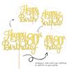 1 PCS Happy 80th Birthday Cake Topper Gold Glitter Cheers to 80 Years Birthday Cake Pick 80 Fabulous Cake Decoration for Happy 80th Birthday Theme Party Decorations Supplies view 3