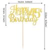 1 PCS Happy 45th Birthday Cake Topper Gold Glitter Cheers to 45 Years Birthday Cake Pick 45 Fabulous Cake Decoration for Happy 45th Birthday Theme Party Decorations Supplies view 2