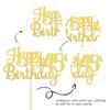 1 PCS Happy 45th Birthday Cake Topper Gold Glitter Cheers to 45 Years Birthday Cake Pick 45 Fabulous Cake Decoration for Happy 45th Birthday Theme Party Decorations Supplies view 3
