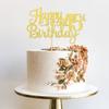 1 PCS Happy 45th Birthday Cake Topper Gold Glitter Cheers to 45 Years Birthday Cake Pick 45 Fabulous Cake Decoration for Happy 45th Birthday Theme Party Decorations Supplies view 4