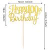 1 PCS Happy 100th Birthday Cake Topper - Gold Glitter Cheers to 100 Years - Fabulous Cake Decoration for 100th Birthday Theme Party view 2
