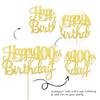 1 PCS Happy 100th Birthday Cake Topper - Gold Glitter Cheers to 100 Years - Fabulous Cake Decoration for 100th Birthday Theme Party view 3
