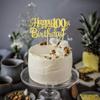 1 PCS Happy 100th Birthday Cake Topper - Gold Glitter Cheers to 100 Years - Fabulous Cake Decoration for 100th Birthday Theme Party view 4