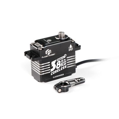 38KG Coreless Servo 8.4V High Torque Servo, Full Metal Gear RC Servo with IP67 Waterproof & Magnetic Support Sanwa SSR/ NB4/ Futaba for 1/8 1/10 Scale RC Crawler Cars, Trucks & Robotic Parts