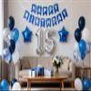 15th Birthday Party Decoration for Boys, Happy Birthday Banner Blue Number 15 Birthday Balloons 15th Birthday Latex Confetti Balloon for Boys Him Son 15 Years Old Birthday Decoration Supplies(15th) view 1