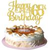 1 PCS Happy 65th Birthday Cake Topper Gold Glitter Cheers to 65 Years Birthday Cake Pick 65 Fabulous Cake Decoration for Happy 65th Birthday Theme Party Decorations Supplies view 1