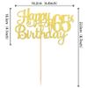 1 PCS Happy 65th Birthday Cake Topper Gold Glitter Cheers to 65 Years Birthday Cake Pick 65 Fabulous Cake Decoration for Happy 65th Birthday Theme Party Decorations Supplies view 2