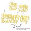 1 PCS Happy 65th Birthday Cake Topper Gold Glitter Cheers to 65 Years Birthday Cake Pick 65 Fabulous Cake Decoration for Happy 65th Birthday Theme Party Decorations Supplies view 3