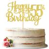1 PCS Happy 55th Birthday Cake Topper Gold Glitter Cheers to 55 Years Birthday Cake Pick 55 Fabulous Cake Decoration for Happy 55th Birthday Theme Party Decorations Supplies view 1