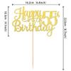 1 PCS Happy 55th Birthday Cake Topper Gold Glitter Cheers to 55 Years Birthday Cake Pick 55 Fabulous Cake Decoration for Happy 55th Birthday Theme Party Decorations Supplies view 2