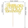 1 PCS Happy 85th Birthday Cake Topper Gold Glitter Cheers to 85 Years Birthday Cake Pick 85 Fabulous Cake Decoration for Happy 85th Birthday Theme Party Decorations Supplies view 2