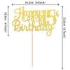 1 PCS Happy 15th Birthday Cake Topper Gold Glitter Cheers to 15 Years Birthday Cake Pick Mis Quince 15 Fabulous Cake Decoration for Happy 15th Birthday Theme Party Decorations Supplies view 2
