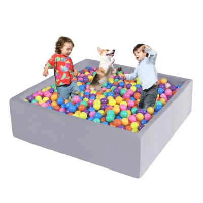 Foam Ball Pit for Toddlers - CALEPTONG 47.2" x 47.2" x 13.8" Large Square Ball Pits for Kids, Soft Baby Playpen Ball Pool Without Balls for Children, Gifts for Boys Girls Indoor Outdoor Game