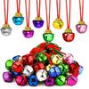 yfstyle Christmas Bell Necklaces Christmas Necklace and Bracelet Set AdjustableRed Green Jingle Bell Necklaces Bell Ornaments for Party-16pcs view 1
