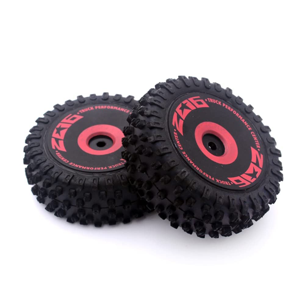 KingVal Replacement 2PCS Durable Front Tire Wheel Tyre RC Parts Compatible with WLtoys 124016 RC Car