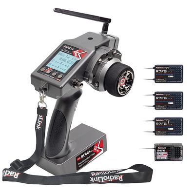 Radiolink RC6GS V3(V2 Upgrade) 7 Channels RC Radio Transmitter with 3Pcs R7FG & 1Pcs R6FG Gyro Receivers 2.4GHz 600m for Remote Control Car, Truck, Buggy, Racing Vehicle, Crawler, RC Boat