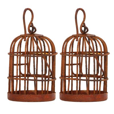 2pcs Dollhouse Iron Birdcage Rusty Simulation 1:12 Scale Metal Bird Cage for Dollhouse Accessories Accessories Toys