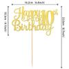 1 PCS Happy 10th Birthday Cake Topper Gold Glitter Cheers to 10 Years Birthday Cake Pick 10 Fabulous Double Digits Cake Decoration for Happy 10th Birthday Theme Party Decorations Supplies view 2