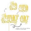 1 PCS Happy 10th Birthday Cake Topper Gold Glitter Cheers to 10 Years Birthday Cake Pick 10 Fabulous Double Digits Cake Decoration for Happy 10th Birthday Theme Party Decorations Supplies view 3