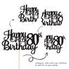 1 PCS Happy 80th Birthday Cake Topper Glitter Cheers to 80 Years Birthday Cake Pick 80 Fabulous Cake Decoration for Happy 80th Birthday Theme Party Decorations Supplies Black view 3