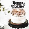 1 PCS Happy 15th Birthday Cake Topper Glitter Cheers to 15 Years Birthday Cake Pick Mis Quince 15 Fabulous Cake Decoration for Happy 15th Birthday Theme Party Decorations Supplies Black view 4