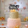 1 PCS Happy 45th Birthday Cake Topper Glitter Cheers to 45 Years Birthday Cake Pick 45 Fabulous Cake Decoration for Happy 45th Birthday Theme Party Decorations Supplies Black view 4