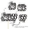 1 PCS Happy 55th Birthday Cake Topper Glitter Cheers to 55 Years Birthday Cake Pick 55 Fabulous Cake Decoration for Happy 55th Birthday Theme Party Decorations Supplies Black view 3