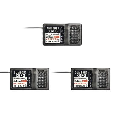ATA HOBBY DUMBORC X6FG(Built in Gyro) 6 Channels 2.4GHz RC Receiver for DUMBORC X6/X4/X5 Transmitter RC Car Boat Tank Drifting Car(3PCS)