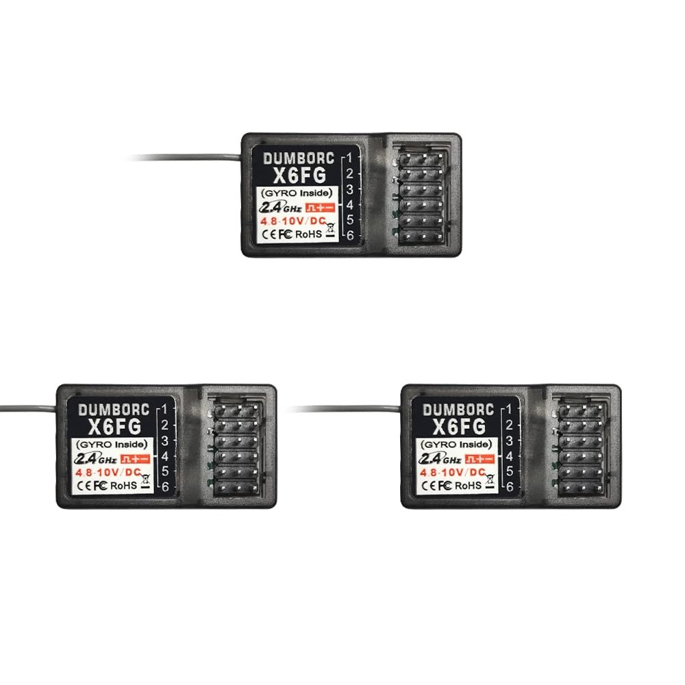 ATA HOBBY DUMBORC X6FG(Built in Gyro) 6 Channels 2.4GHz RC Receiver for DUMBORC X6/X4/X5 Transmitter RC Car Boat Tank Drifting Car(3PCS)