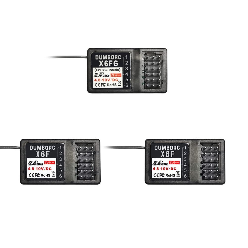 ATA HOBBY DUMBORC X6FG & 2pcs X6F Receiver Set 6 Channels RC Receiver for DUMBORC X4/X5/X6 Transmitter RC Car Boat Tank Drifting Car