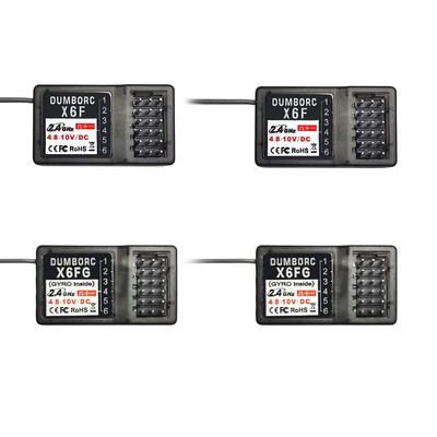 ATA HOBBY DUMBORC 2 Pcs X6FG(Built in Gyro) & 2Pcs X6F 6 Channels 2.4GHz RC Receiver for DUMBORC X6/X4/X5 Transmitter RC Car Boat Tank Drifting Car