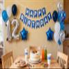 12th Birthday Party Decoration for Boys, Happy Birthday Banner Blue Number 12 Birthday Balloons 12th Birthday Latex Confetti Balloon for Boys Him Son 12 Years Old Birthday Decoration Supplies(12th) view 3