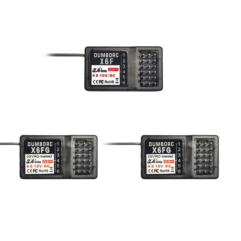 ATA HOBBY DUMBORC X6F & 2PCS X6FG Receiver Set 6 Channels RC Receiver for DUMBORC X4/X5/X6 Transmitter RC Car Boat Tank Drifting Car