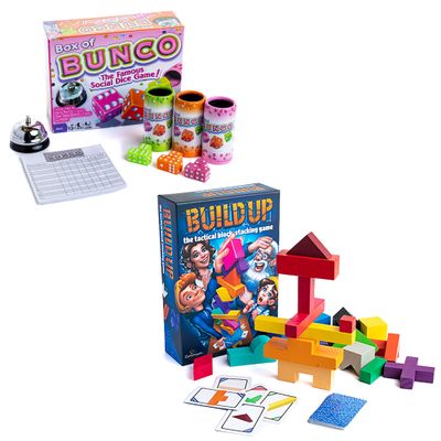Continuum Games Box of Bunco and Build Up, The Tactical Block Stacking Game