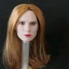 Fremego 1/6 Scale Female Head Sculpt,European Girl Pale Skin Planted Hair Head Carved for 12inch PH TBL JO Female Action Figure Body (C) view 1