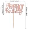 1 PCS Happy 10th Birthday Cake Topper Glitter Cheers to 10 Years Birthday Cake Pick 10 Fabulous Double Digits Cake Decoration for Happy 10th Birthday Theme Party Decorations Supplies Rose Gold view 2