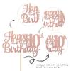1 PCS Happy 10th Birthday Cake Topper Glitter Cheers to 10 Years Birthday Cake Pick 10 Fabulous Double Digits Cake Decoration for Happy 10th Birthday Theme Party Decorations Supplies Rose Gold view 3