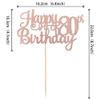 1 PCS Happy 80th Birthday Cake Topper Glitter Cheers to 80 Years Birthday Cake Pick 80 Fabulous Cake Decoration for Happy 80th Birthday Theme Party Decorations Supplies Rose Gold view 3