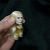 Fremego 1/6 Scale Female Head Sculpt,European Girl Pale Skin Planted Hair Head Carved for 12inch PH TBL JO Female Action Figure Body (D) view 3