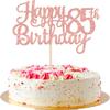1 PCS Happy 85th Birthday Cake Topper Glitter Cheers to 85 Years Birthday Cake Pick 85 Fabulous Cake Decoration for Happy 85th Birthday Theme Party Decorations Supplies Rose Gold view 1