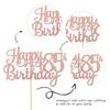 1 PCS Happy 85th Birthday Cake Topper Glitter Cheers to 85 Years Birthday Cake Pick 85 Fabulous Cake Decoration for Happy 85th Birthday Theme Party Decorations Supplies Rose Gold view 2