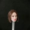 Fremego 1/6 Scale Female Head Sculpt,European Girl Pale Skin Planted Hair Customized Head Carved for 12inch PH TBL JO Female Action Figure Body (Brown Short Hair) view 3
