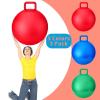 Lewtemi 3 Pcs 29 Inch Bouncing Ball with Handle, Outdoors Hopper Jumping Hopping Ball and Air Pump for Sports Exercise (Red, Blue, Green) view 3
